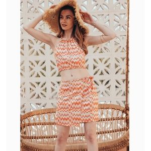 Cupshe crop top & mini skirt size medium